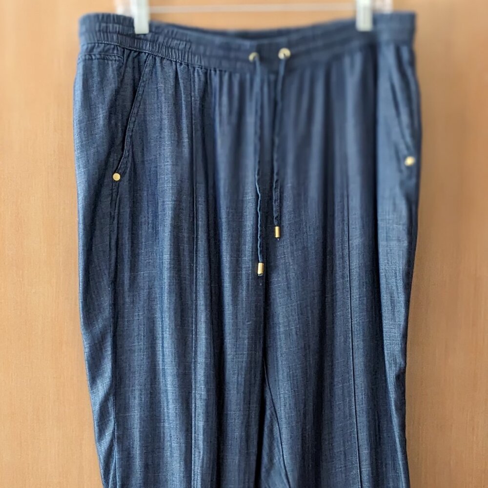 Ellen Tracy , L, cropped and cuffed tencel/lyocell denim pants, never worn